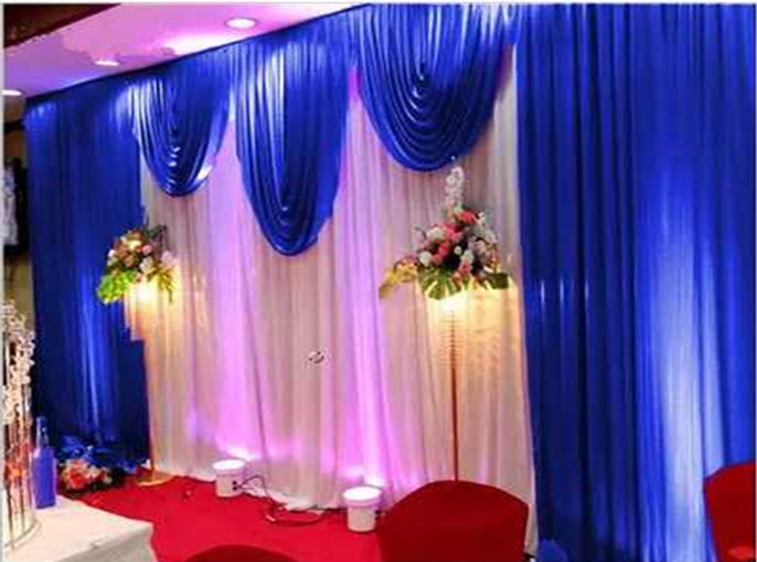 Luxury Mediterranean Wedding Backdrop with Beatiful Swag Wedding drape and curtain wedding decoration-image-454886999