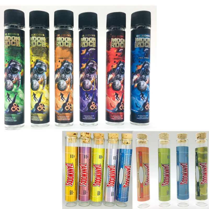 

Pre Roll Joint Moonrock Dank Wood Empty Glass Tubes DANKWOODS Cork Tips Vape Cartridges Packaging 120*21mm Dry Herb Herbal Vaporizer Vaper