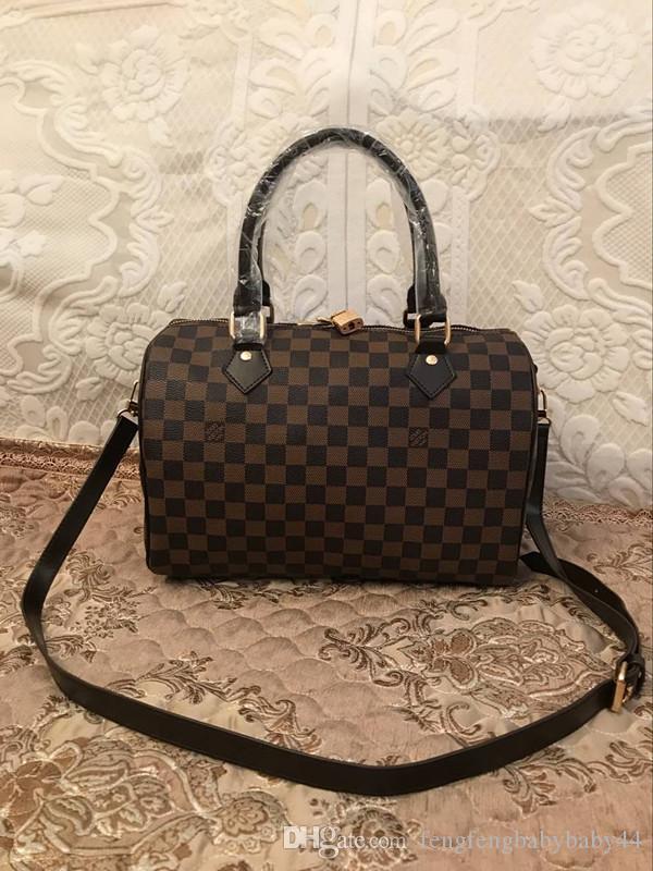 

2018Hot Sell Women messenger bag Classic Style Fashion bags women bag Shoulder Bags Lady Totes handbags Speedy 30cm Dust Bag + Lock 88688