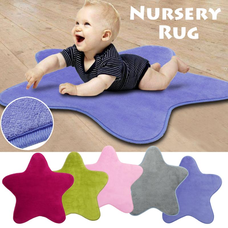 

HomeTextile Star Kids Play Mat Baby Rug Anti Slip Comfortable Floor Cotton Crawl Carpet Nursery Rug For Children Room Decoration, Green