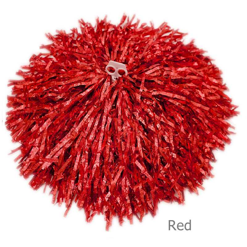 

1pcs Cheerleading Pom Poms for Football Basketball Match Cheerleading pompoms cheerleader metallic pompom Red