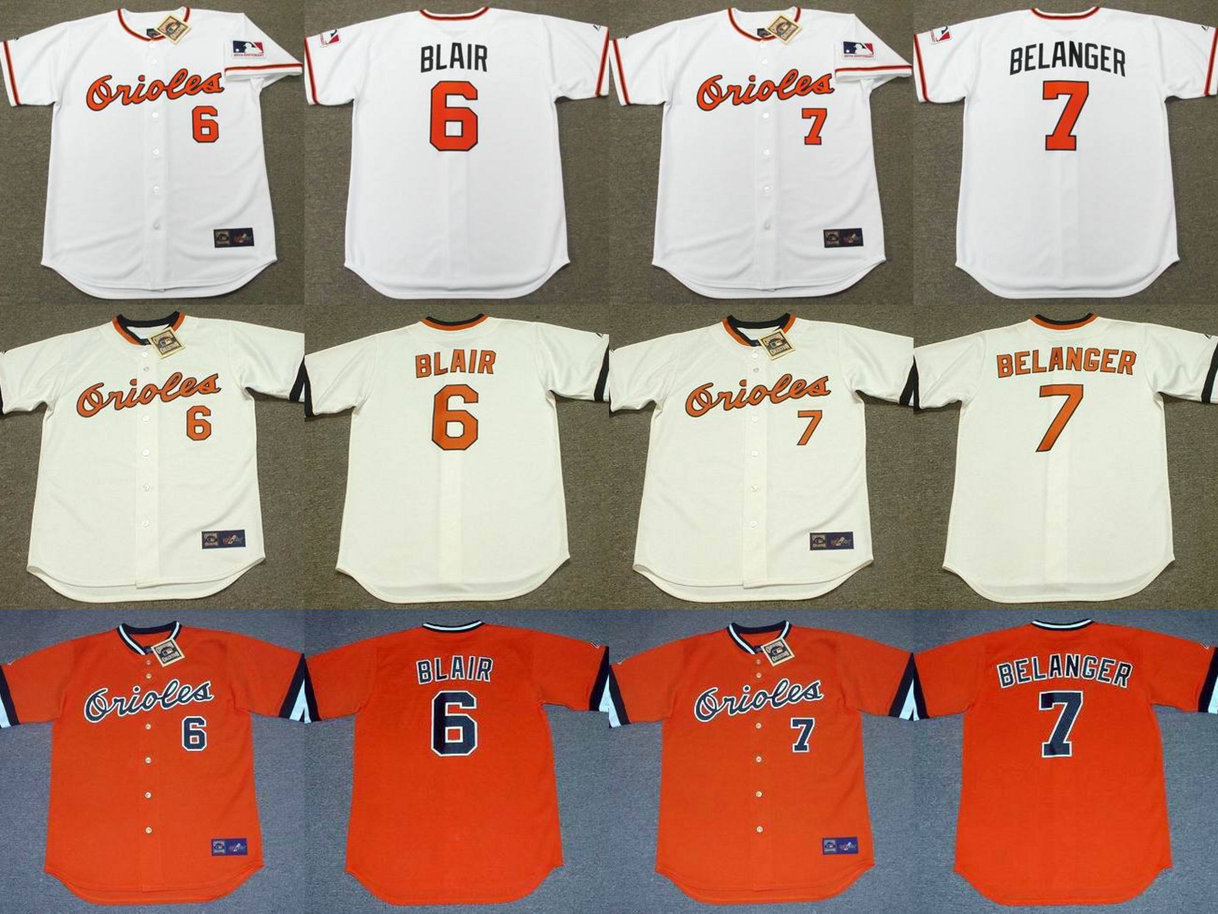 

Baltimores 6 PAUL BLAIR 7 MARK BELANGER 4 EARL WEAVER 5 BROOKS ROBINSON throwback baseball jersey