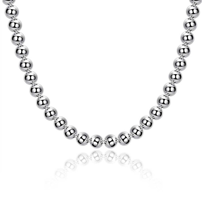 

Brand new Plated sterling silver necklace 18INCHS*10mm 10M Hollow Rosary Necklace DHSN097 Top sale 925 silver plate Chains jewelry