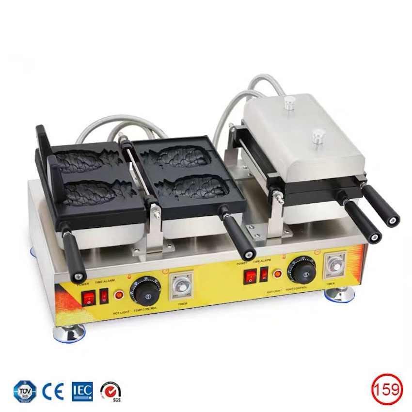 

Commercial pineapple waffle cone maker open mouth ice cream taiyaki maker electric pineapple shaped waffle bowl maker taiyaki pan