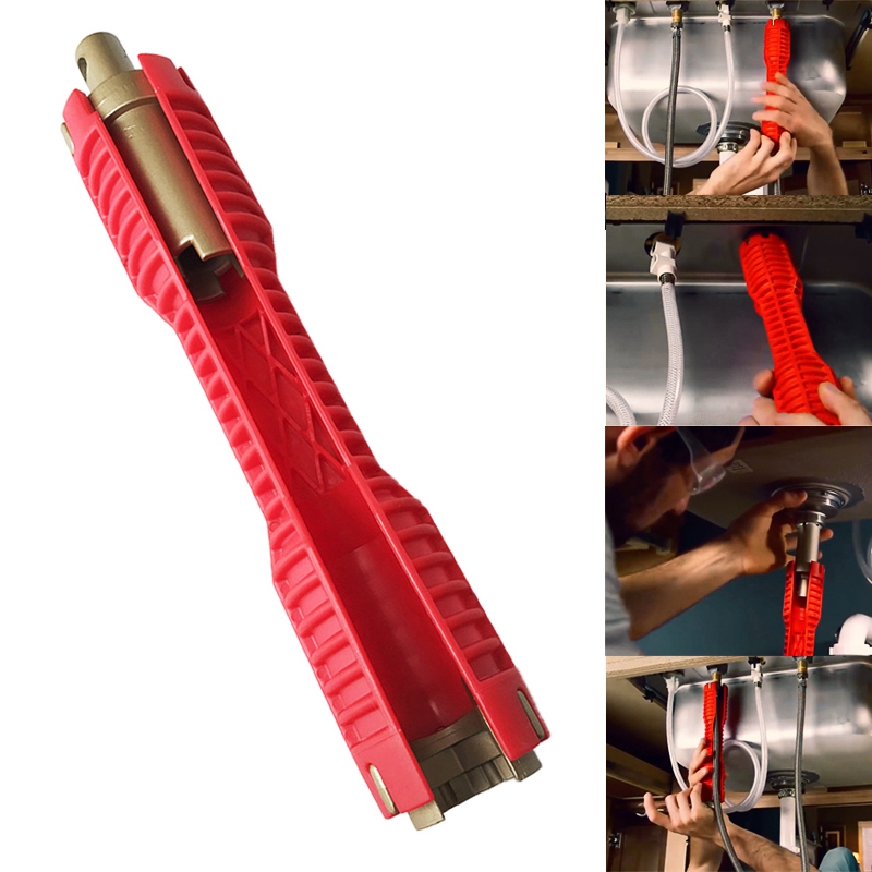 

Promotion! 2018 New Faucet and Sink Installer Extra-long design lets turn tool Red
