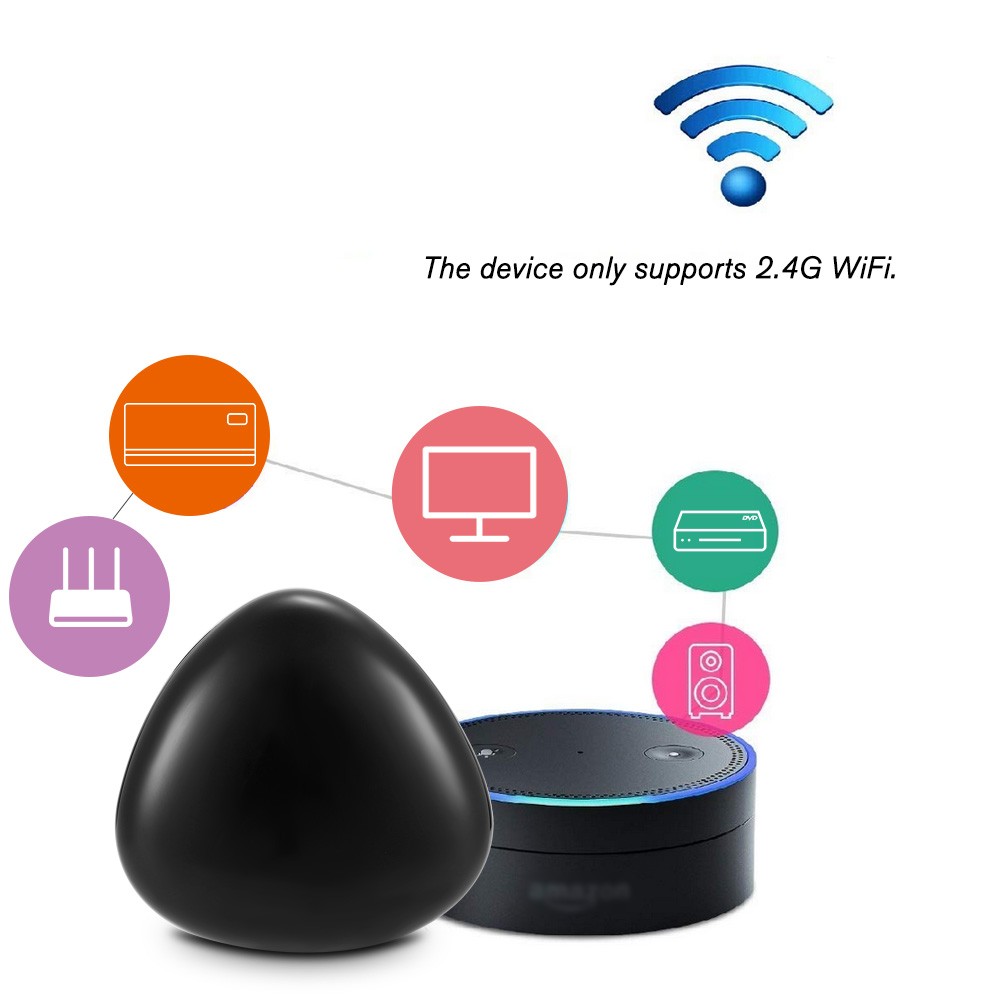 

Smart WiFi IR Remote Control Universal Remote Controller For Air Conditioner TV Set Top Box DVD Fan Compatible with Alexa Google Home Voice