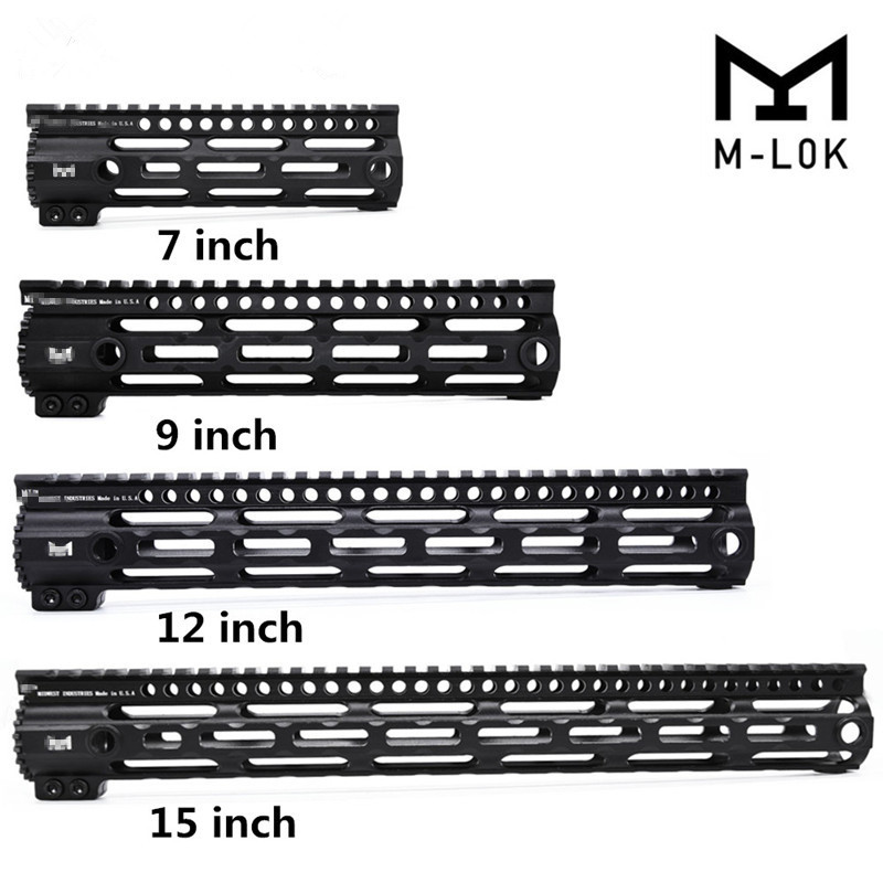 

New AR-15 MLOK M-LOK 7 9 12 15 inch Slim Free Float Handguard Picatinny Rail Mount Bracket, Black