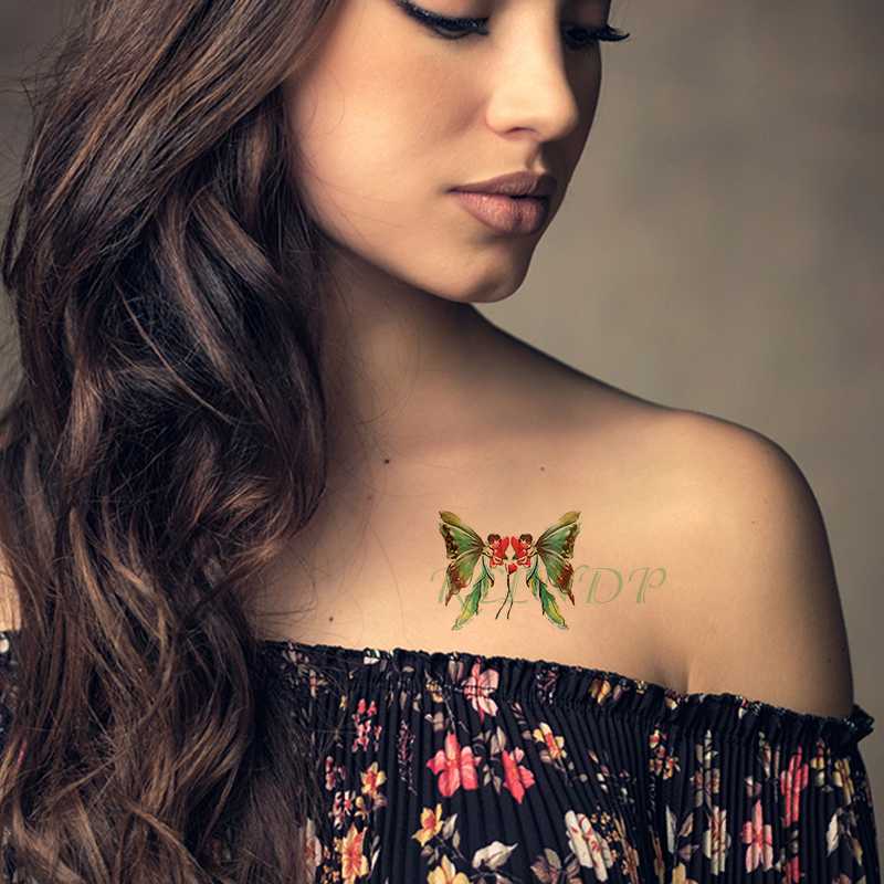 

Waterproof Temporary Tattoo sticker red flower butterfly fake tatto stickers flash tatoo small tattoos for girl men women kids