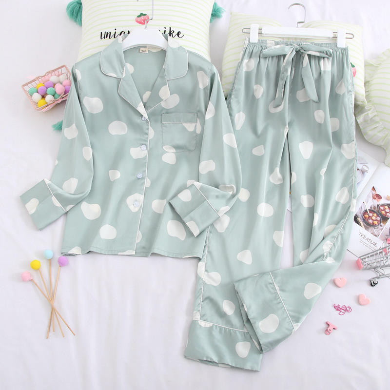 

Youhottest Women Sleepwear Silk Pajamas Satin Long Sleeve Pajamas Sets, Blue