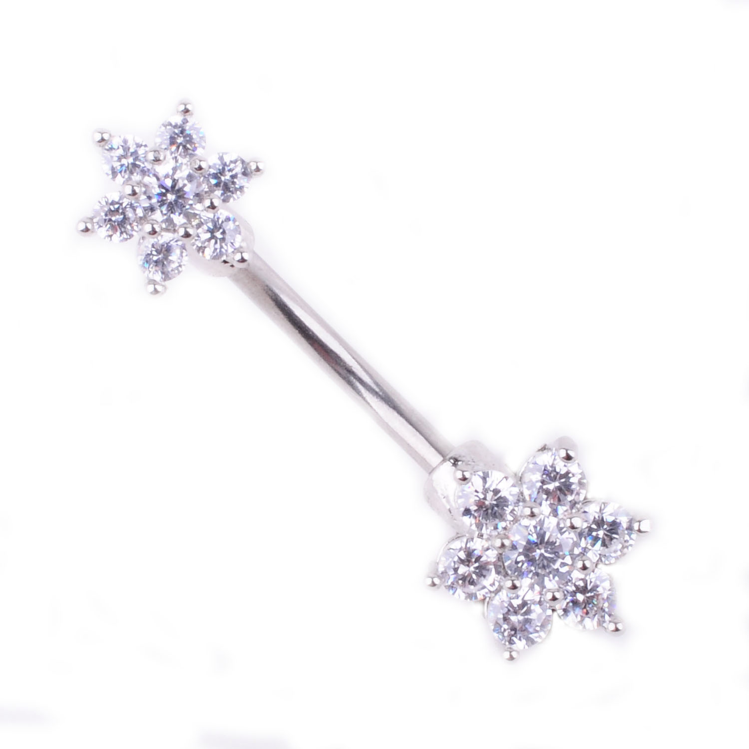 

D0892 ( 1 Color ) Nice styles clear color Navel Belly Button Ring piercing body jewlery 1.6*11*5/8 belly ring Body Jewelry, Silver