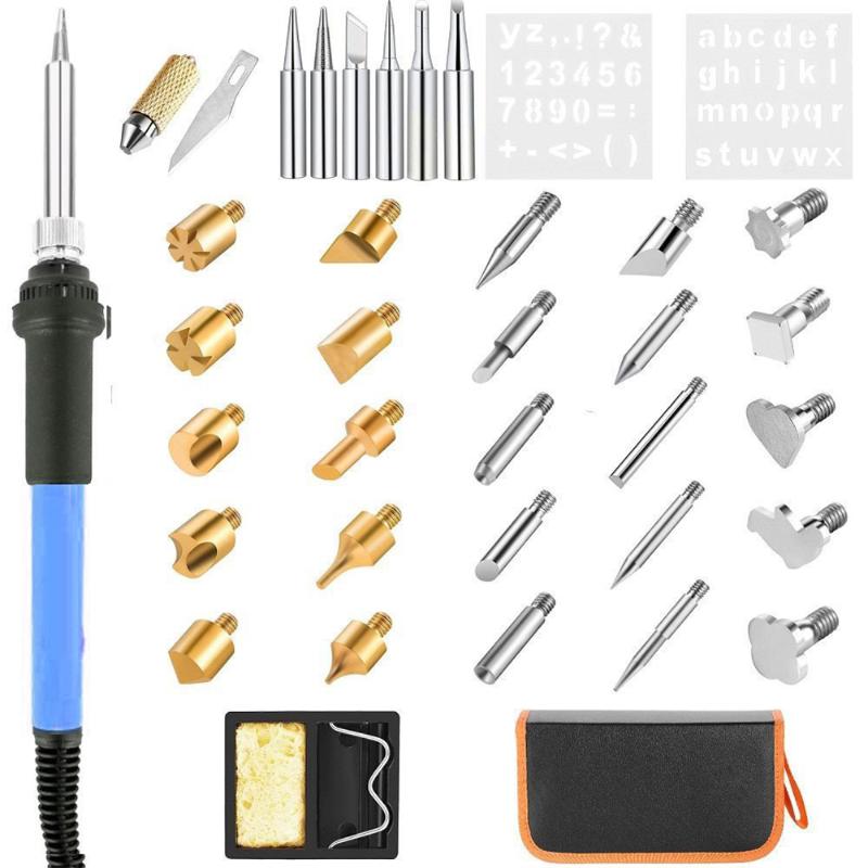 

37Pcs Wood Burning Pyrography Pen Kit Tools Solder Iron Adjustable Temperature Tool Electric Stylus Handtools for Industry 09