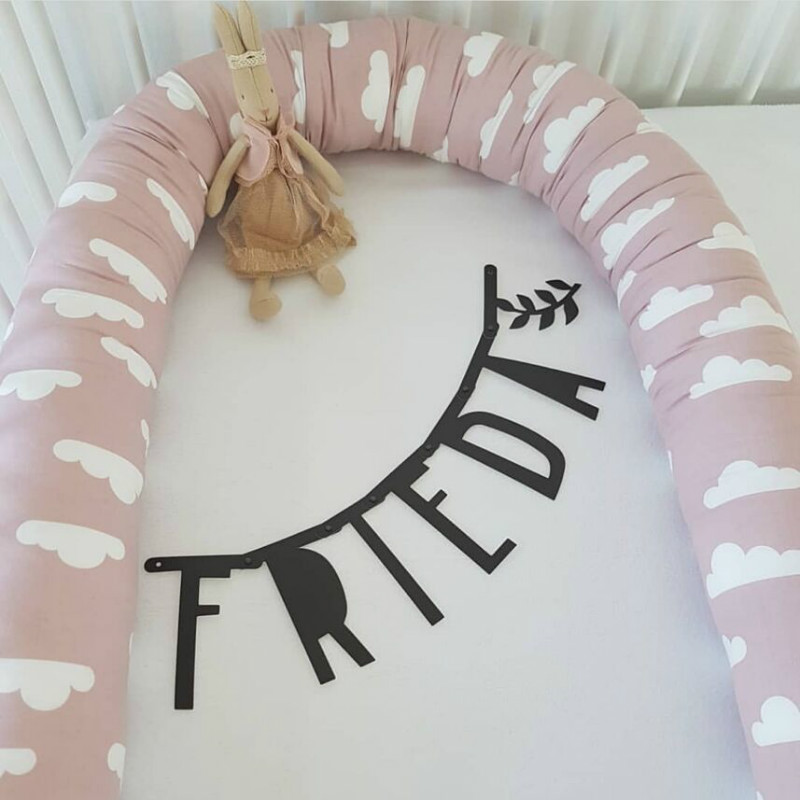 

Newborn Baby Bed Bumper Kids Pillow Cushion Pad for Infant Crib Bedding Set Protector Cot Baby Room Decor Grey Cloud, Red
