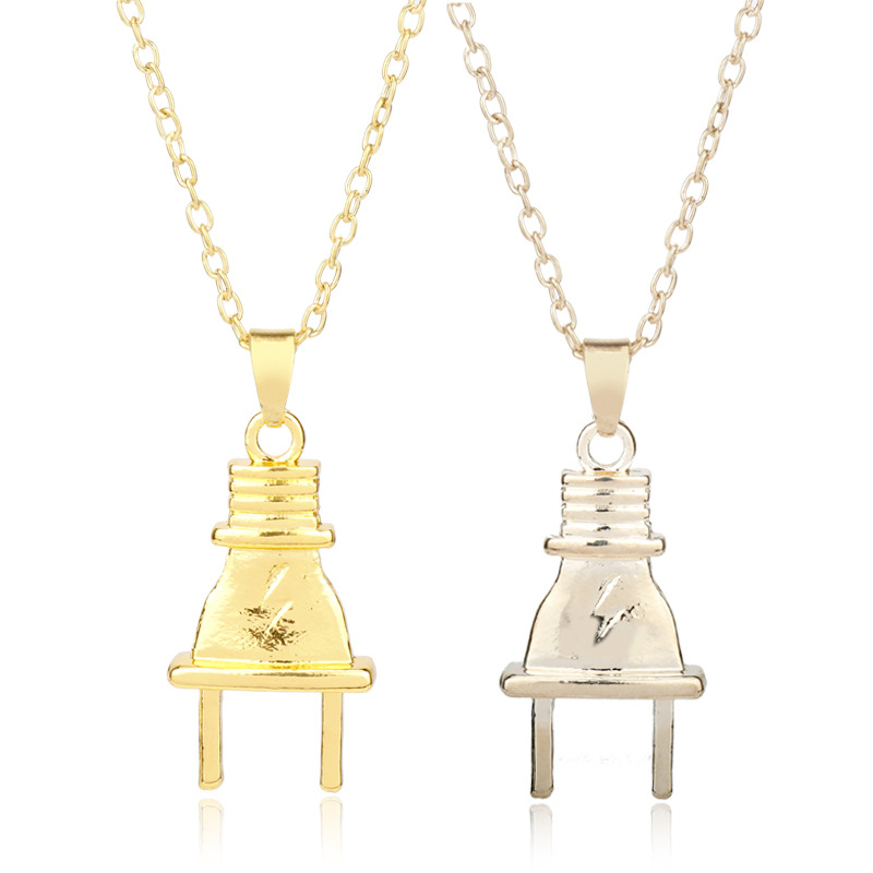 

Plug Gold Bar SUP LOGO Charm Statement Necklaces & Pendants Hip Hop Jewelry Long Chains 18K Gold Plated Mens Necklaces XL182