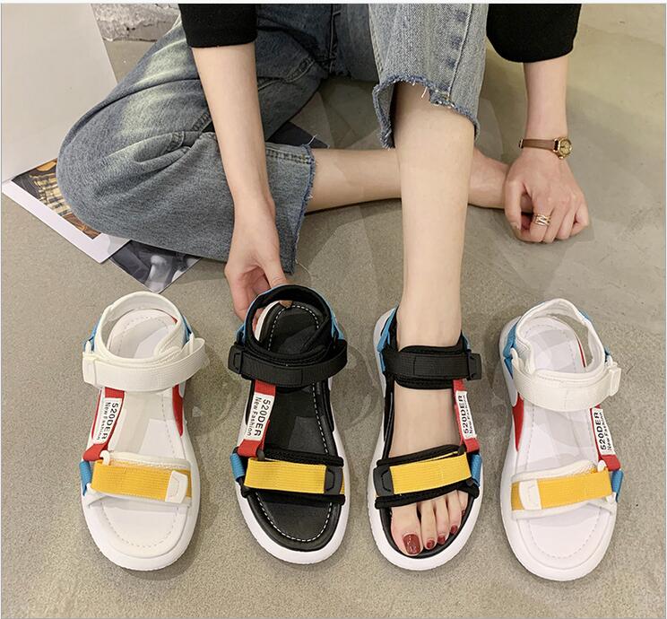 

New Designer Women Sandals Summer Beach Black White Casual Sandals Shoes Non-slip Women Sports Loafer For Women Walking