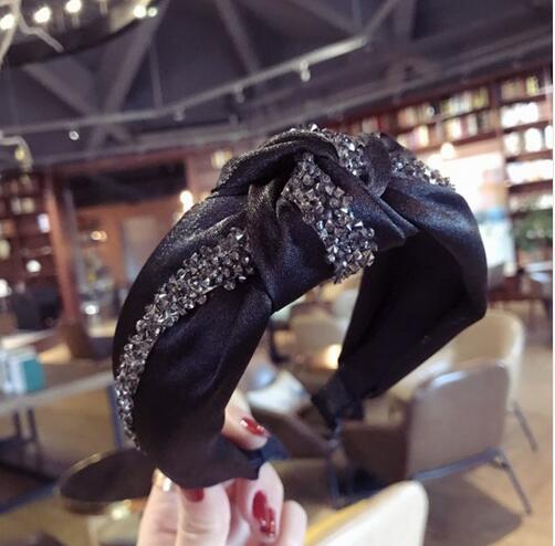 

Crystal Hair Accessories Spring Autumn Women Bow Hairbands Head Wrap Korean Cotton Fabric Boho Turban Headband Hair Bands Girls GB482