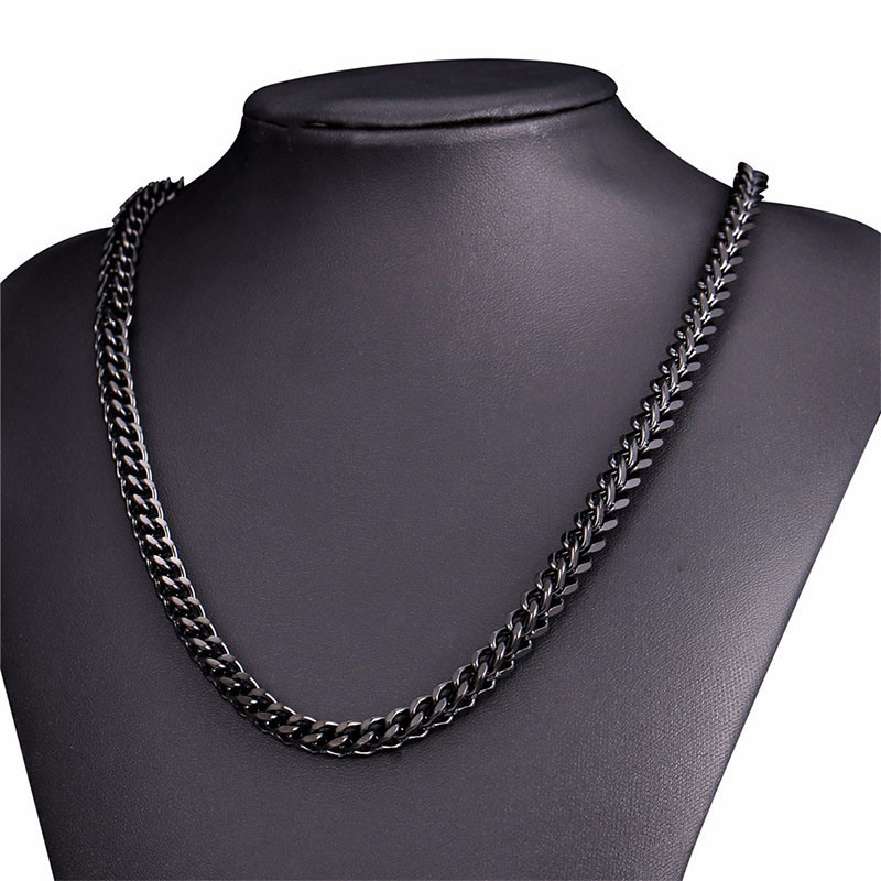 

men necklace stainless steel large black gold necklace chain punk hip hop jewelry silver long statement 2020 wholesale