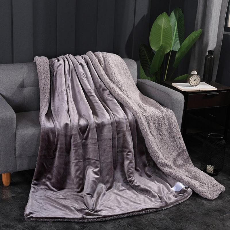 

Winter Weighted Reversible Fur Sherpa Throw Blankets for Couch Soft and Warm Solid Coral Fleece Blanket twin queen size On Bed