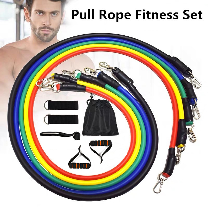 

17Pcs/Set Latex Resistance Bands Gym Pull Rope Yoga Exercise Training Crossfit Fitness Band Rubber Loop Tube Bands with Bag