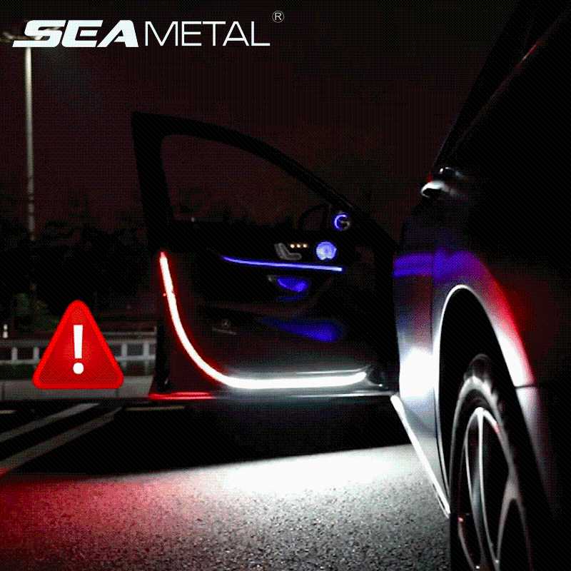 

Led Car Openning Door Warning Light Safety Anti-collision Flash Lights Waterproof Welcome Lights Strip LED Strobe Flashing Lamp