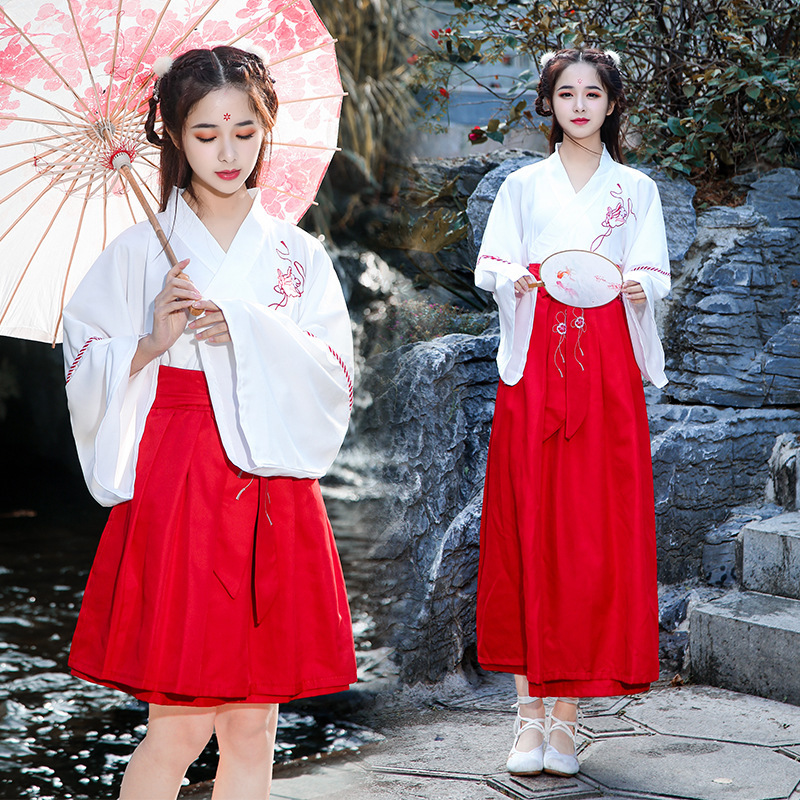 

Hanfu Woman Ancient Costume Skirt Student Customs Fairy Princess Elegant traditional chinese clothing tang hanbok