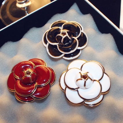 Femme Cristal Opale Camellia Fleur soie foulards Anneau Boucle tricycliques Boucle