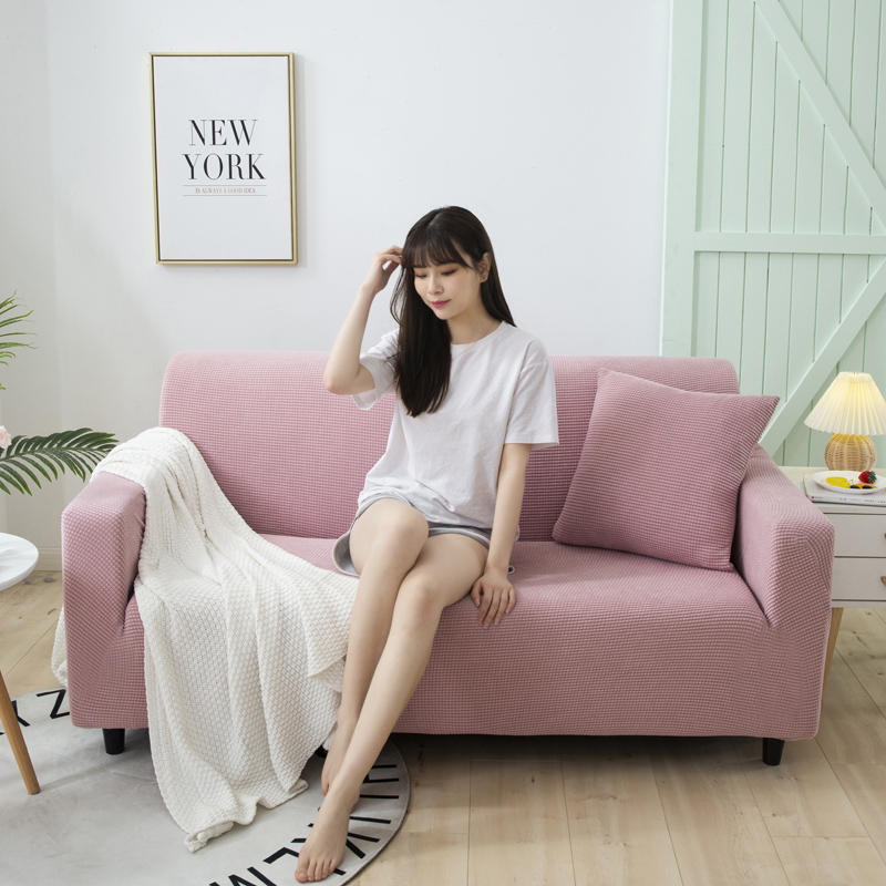 

Polar Fleece Stretch Slipcover Thickened Elastic Stretch Sectional Sofa Cover for Living Room Couch Cover L shape Armchair