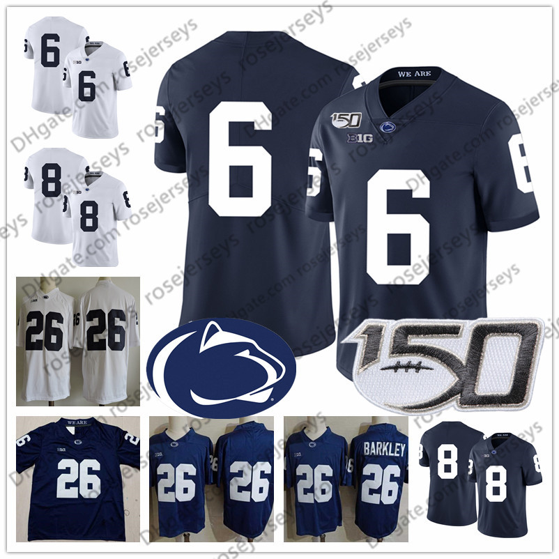 

2019 Penn State Nittany Lions #6 Cam Brown 7 Will Jaquan Brisker 8 John Dunmore 20 Adisa Isaac NCAA 150TH PSU Football Jersey, Navy blue (name) with 150th