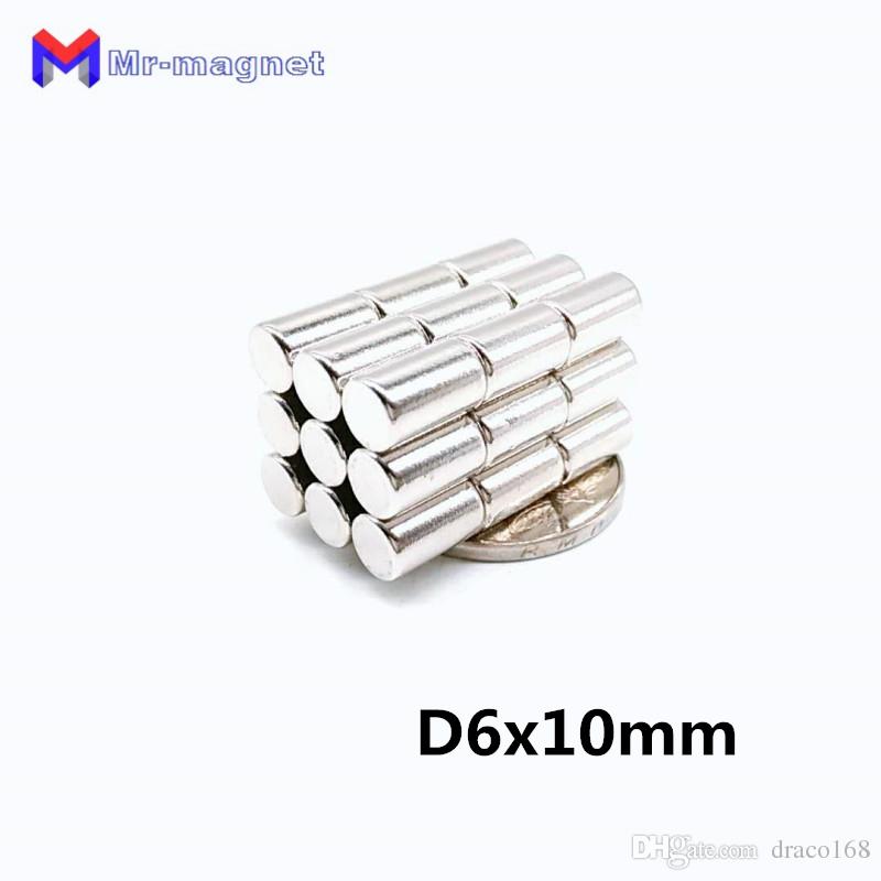 

2019 imanes 50pcs Neodymium Disc Magnets 6x10 mm N50 Super Strong Powerful Rare Earth 6mm x 10mm Small Round Magnet 6*10 6mmx10m