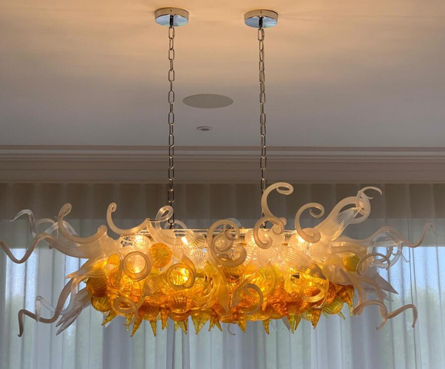 Lamps Large Chandeliers Modern Custom Hand Blown Glass Crystal Chandelier Lighting Living Room Bedroom LED Hanging Pendant Light Fixtures-image-464371172