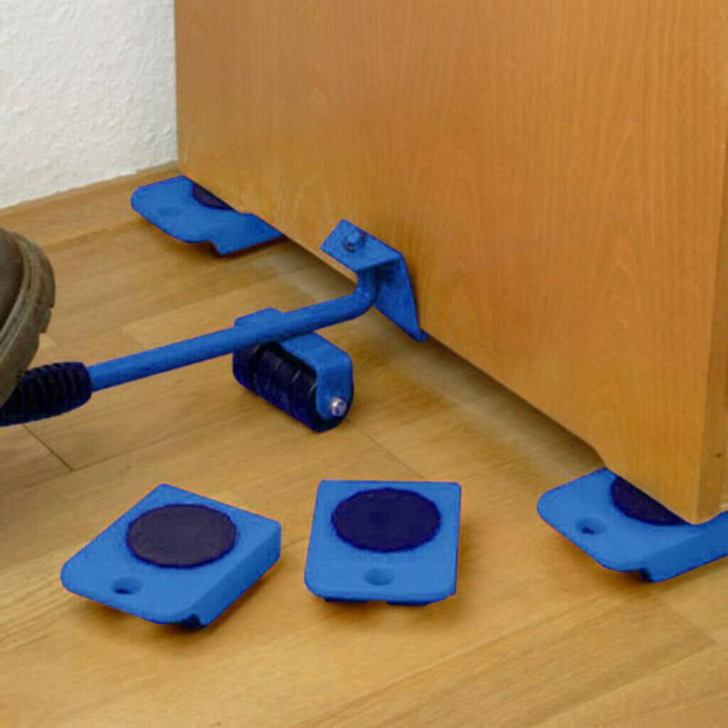 

High Quality 5 In 1 Moving Heavy Object Handling Tool Household Furniture Mobile Device Labor Saving Crowbar Hand Tool Set