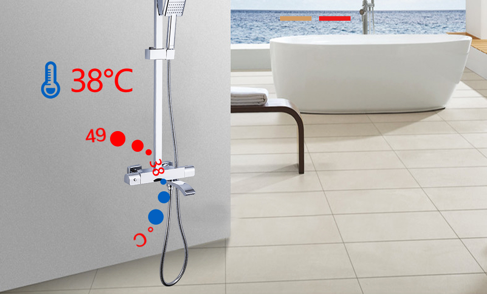 2020 Wholesale Shower Faucets Thermostatic Mixer Bathroom Shower