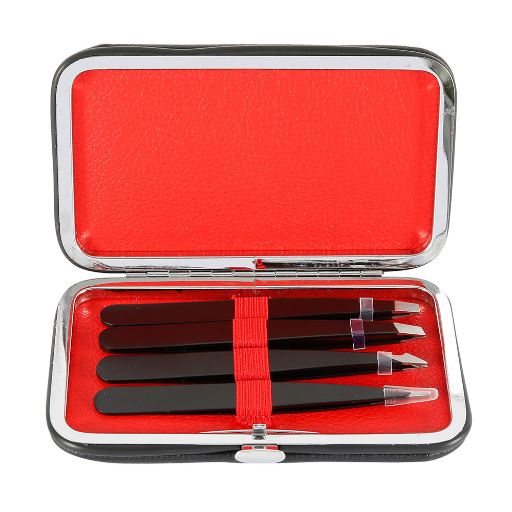 

4pcs Professional Stainless Steel Precision Eyebrows Tweezer Clip Pincet Point Tip/Slant Tip/Flat Tip Hair Removal Makeup Tools