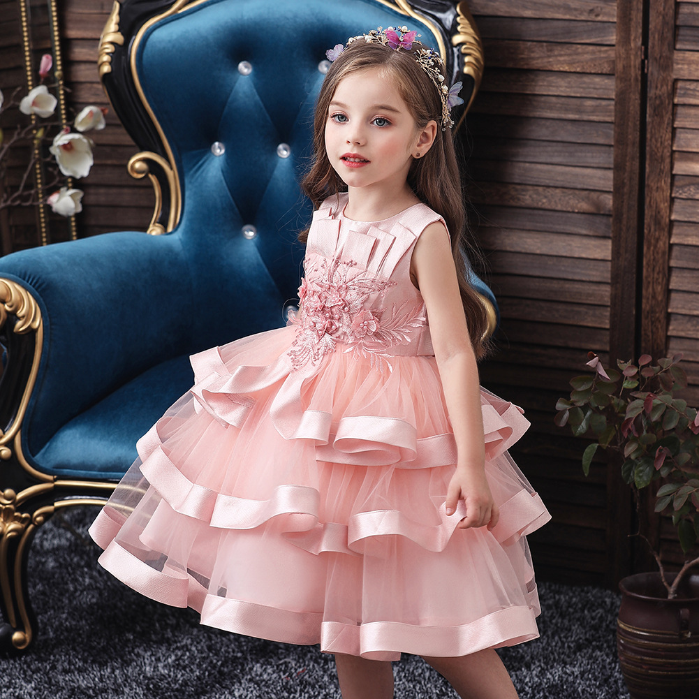 2019 Cute Toddler ball gown Girls Glitz Pageant Dresses Beads Crystals Flowers Feather Organza vintage Flower Girl Dresses Cupcake Dresses-image-514148035
