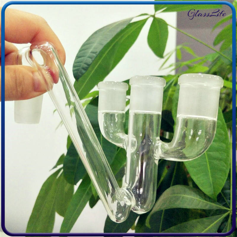 

Smoking Water Pipes reclaim catcher bong Hookahs Three Pronged 18mm Dropdown Adapter for wax oil rig big bubbler accessory