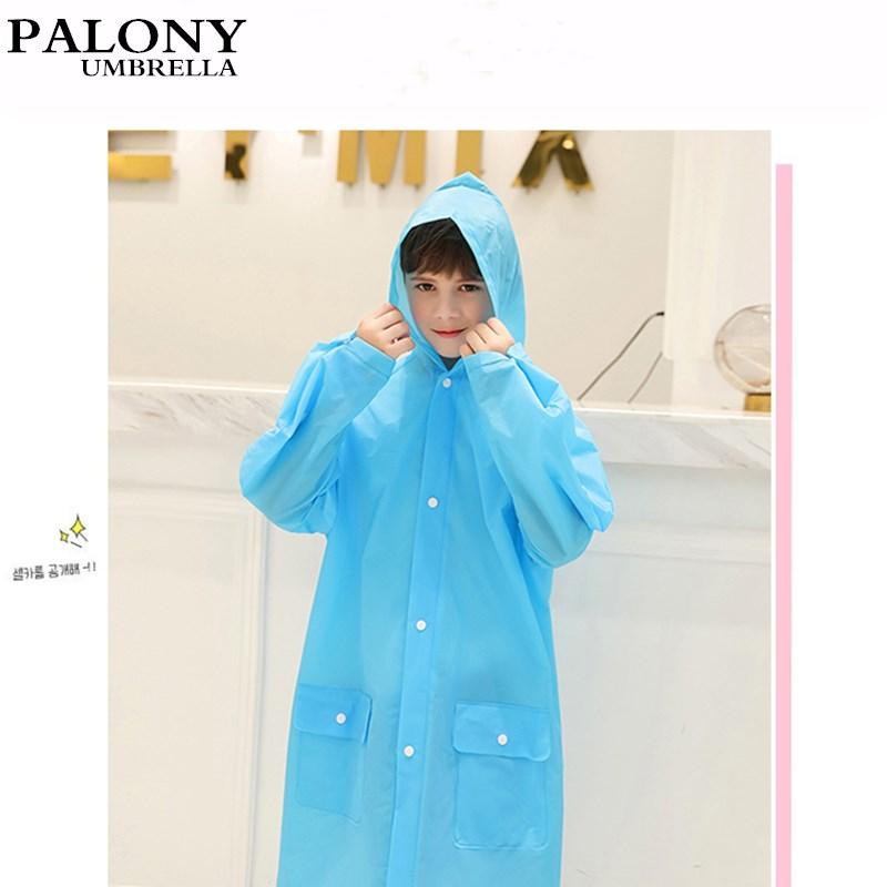 Kids Long Transparent Plastic Rain Coat Waterproof Hooded Rainwear Girl Boy Rain Jacket Children'S Thick Raincoat Poncho ndrPy