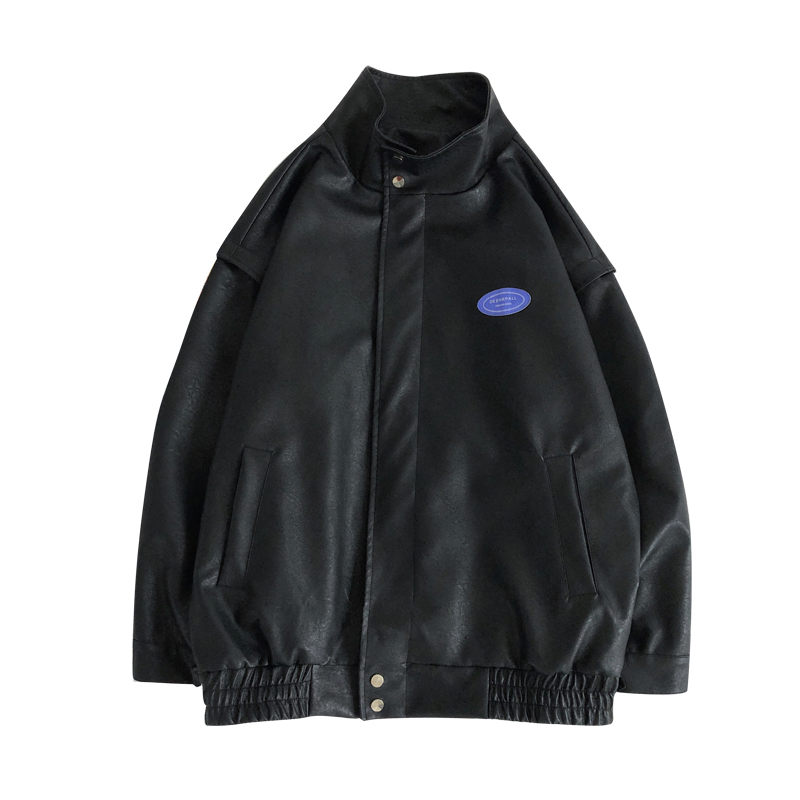 

Men 2020 Autumn New Causal PU Leather Warm Jacket Coat Men Spring Fashion Windproof Jacket Overcoat faux fur coat, Black