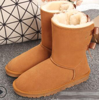 

Women Boots Bailey 2 Bow WGG Classic Designer Winter Snow boots Ankle Mini Short Tall Knee Ribbons Bowtie womens boot Wholesale black, 5062 chestnut