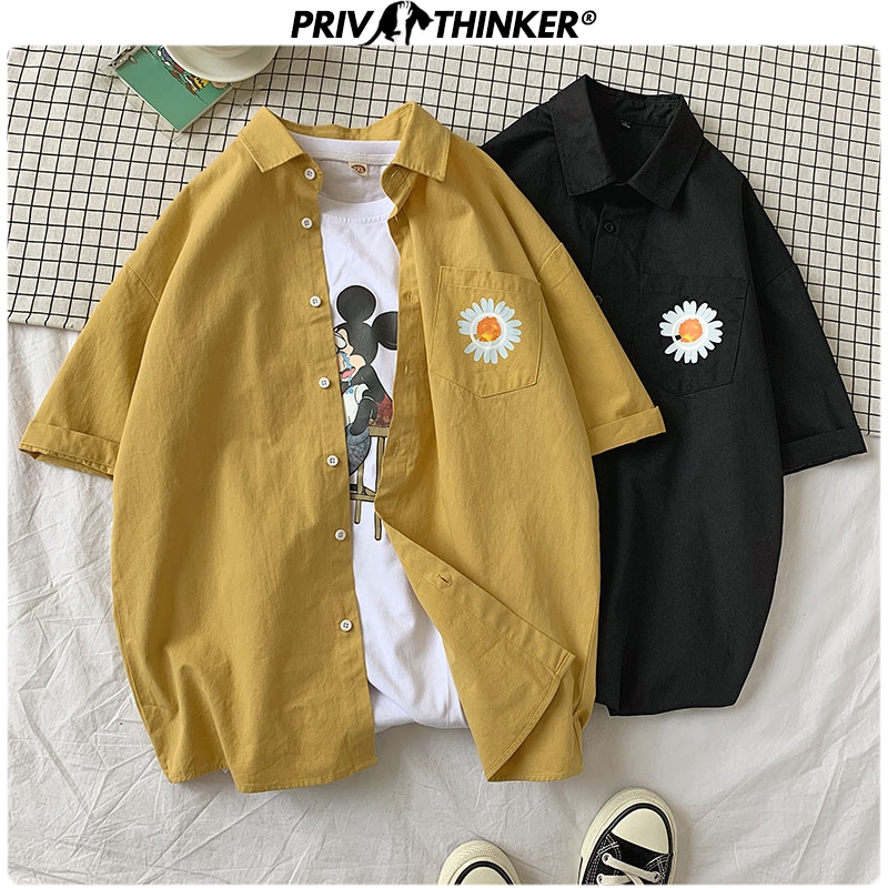 

Men Summer Flower Printed Casual Shirts 2020 Men Korean Short Sleeve Streetwear Clothes Male Colorful Shirts 5XL, White(asiansize)