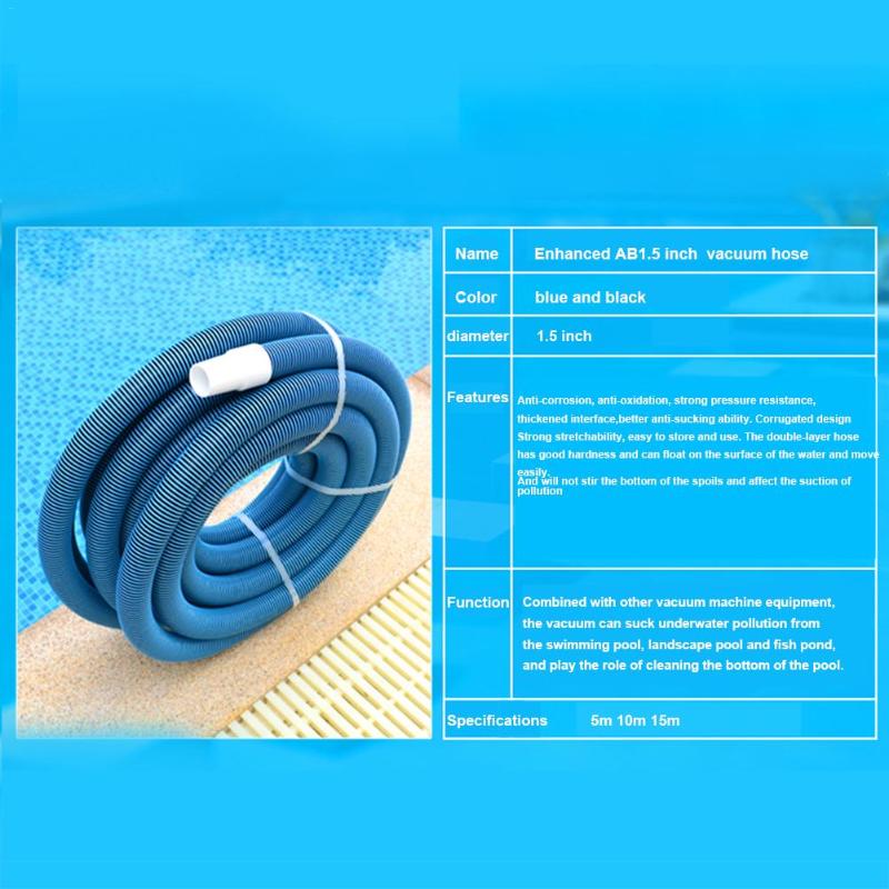 

5m/10m/15m Heavy Duty In-Ground Pool Vacuum Hose With Swivel Cuff Swimming Pool Vacuum Hose Cleaning Swimming Accessories