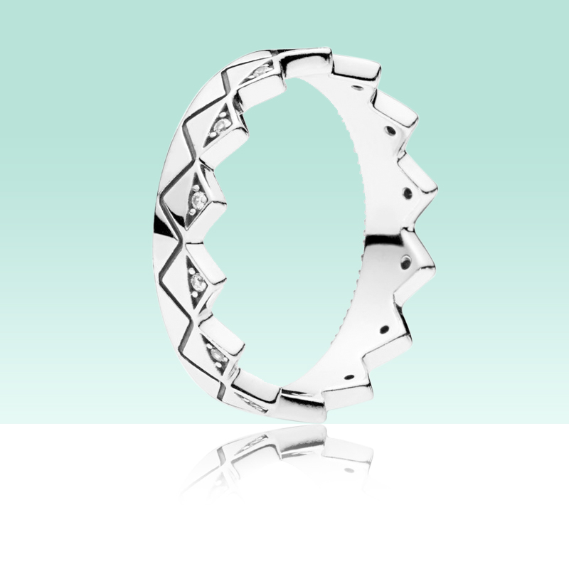 NEW Crown RING 925 Sterling Silver Yellow gold plated Ring for Pandora rings for Women Men with Original box
