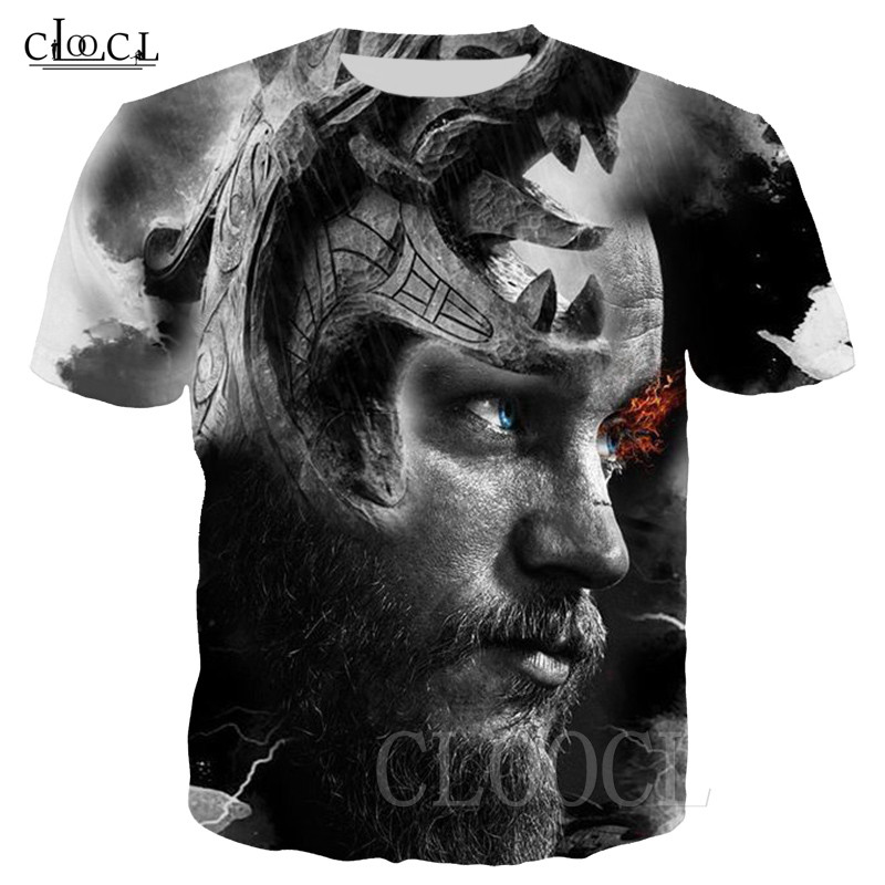 

2020 Fashion Nordic Viking Tattoo Skull T Shirt Women Men 3D Print Short Sleeve Casual Streetwear Tops Drop Shipping, T shirt 1