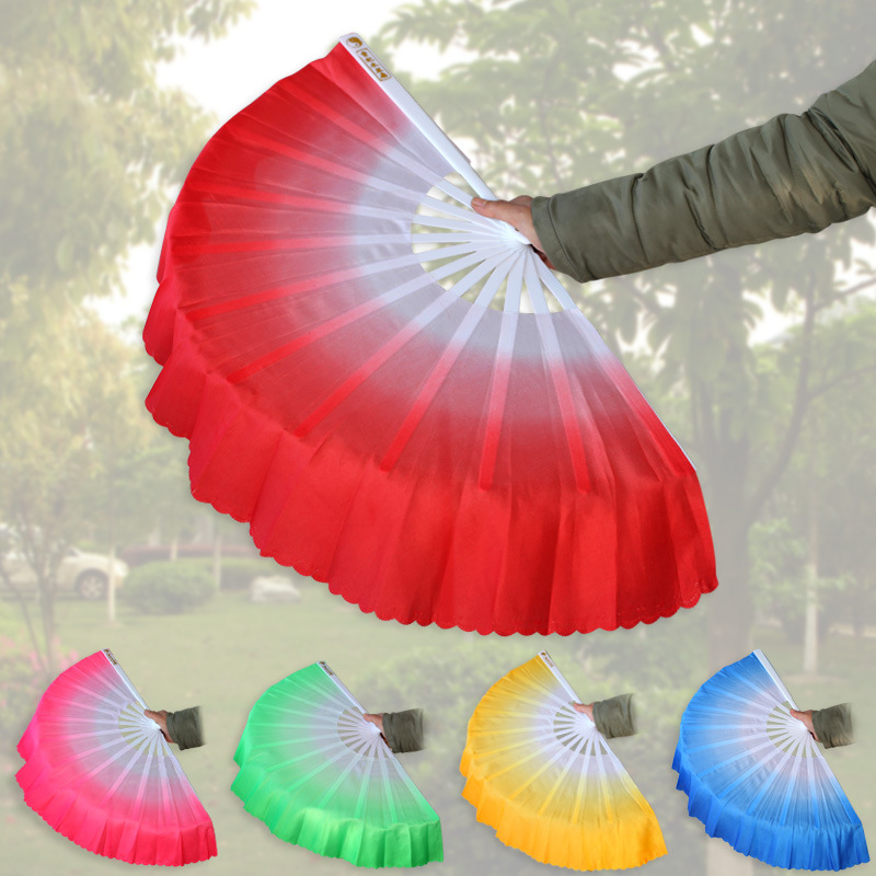 

Chinese Dance Fan Silk Weil 5 Colors Available For White fan bone Wedding Folding Hand Fan Party Favor LJJA3499-2