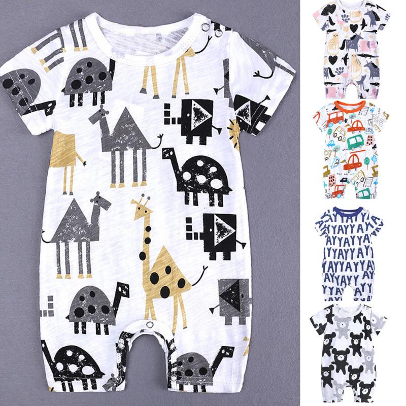 

Clothes Jumpsuit For Newborns New Born Baby Clothes Toddler Kids Baby Boys Cartoon Print Romper Jumpsuit Outfit Summer, Green