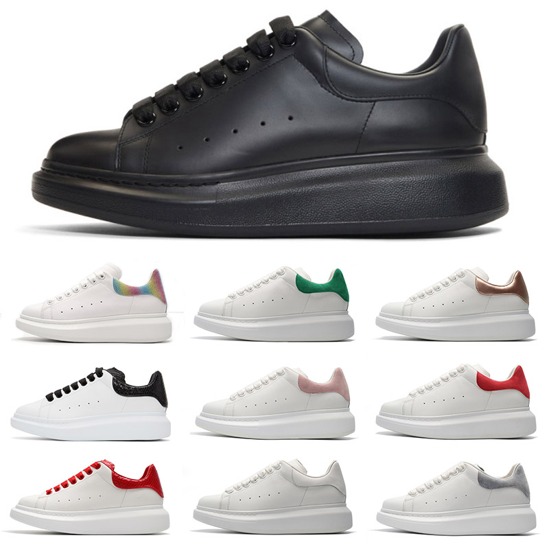 

2019 Designer 3M Reflective white leather casual shoes girl women men black gold red Python fashion comfortable flat sneakers size 35-44