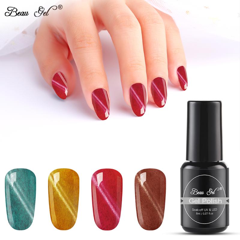

Beau Gel Fur Cat Eye Gel Polish Magnetic Cat Eye UV Nail Polish Soak Off UV LED Nail Varnish Primer Manicure 8ML, 15003