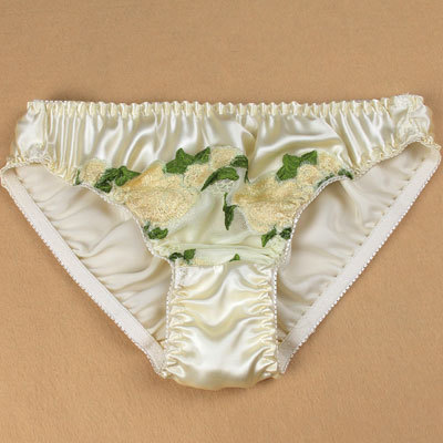 

women pure silk sexy panties 100 silk briefs flower embroidery high quality women with lace underwear underpanties, Mixed color