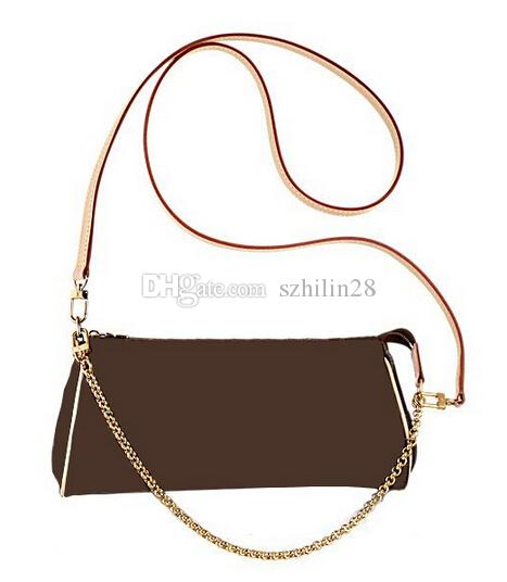 

2020 factory price New high quality fashion leather oxidate women EVA chain clutch Pochette Shoulder Bag 95567, Brown plaid