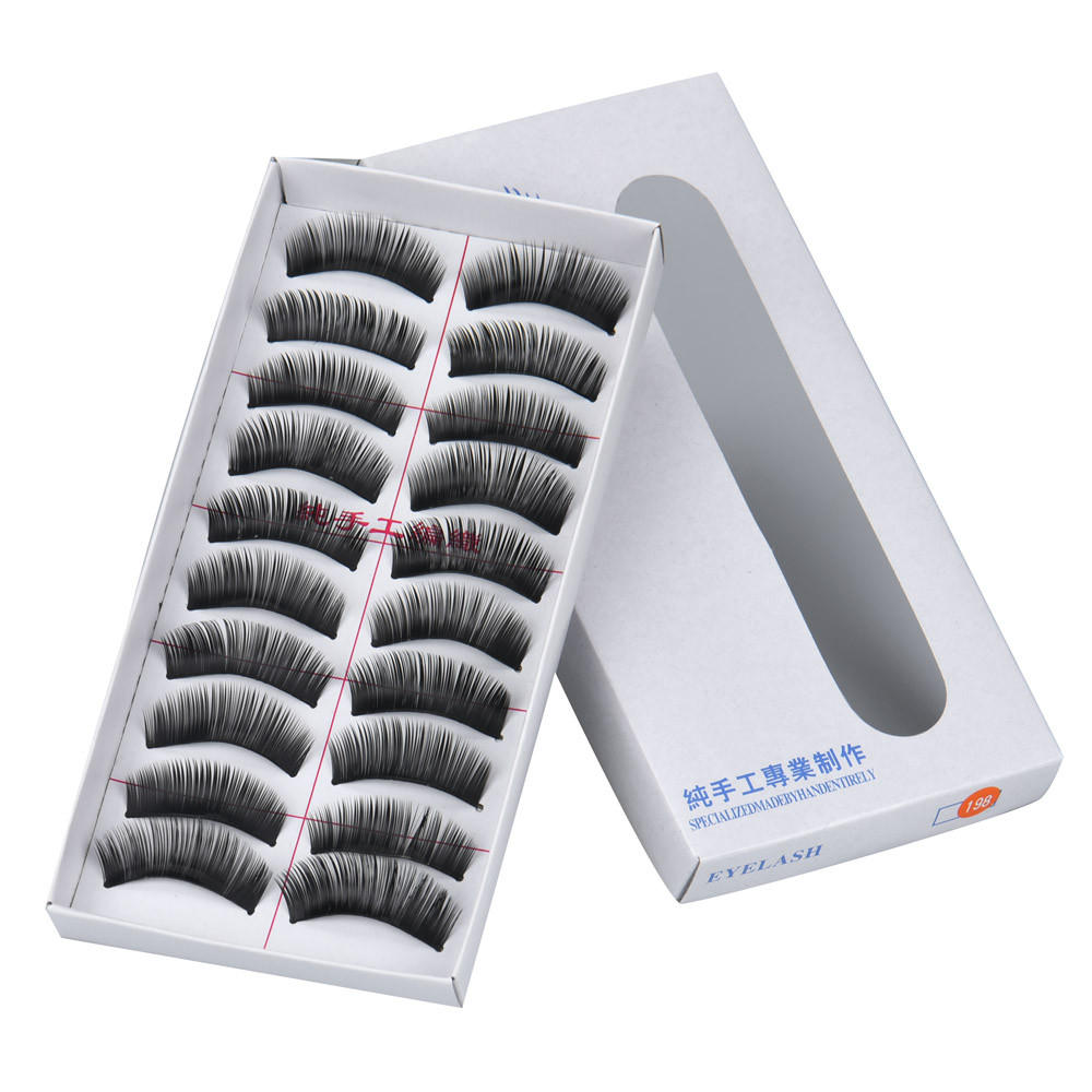 

10Pairs Long Strip Makeup Handmade Black Band False Eyelashes Natural Long Extension Exquisite Maquiagem lashes C524