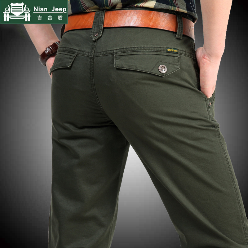 

NIANJEEP Brand 100% Cotton Cargo Pants men Style Army Long Pants men pockets Baggy Mens Pantalones Sweatpants 2153, Khaki