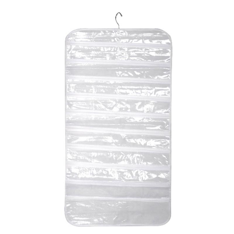 PVC Transparente TOPINCN Organizador de joyer/ía Colgante Transparente Cuelgue Sobre la Puerta Bolsa de Almacenamiento Organizador de Accesorios de joyer/ía Doble Cara 72 Rejillas